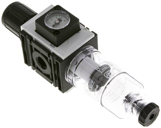FUTURA Filterregler, G 1/4", 0,2 - 4 bar, Baureihe 0, Kompaktmanometer