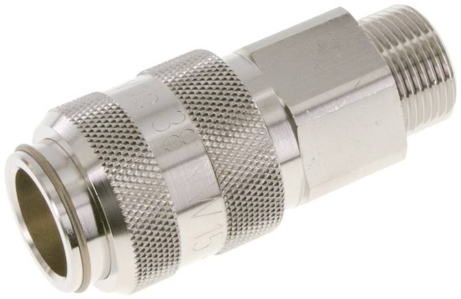 Schnellkupplung (NW15) G 3/4"(AG), Messing vernickelt