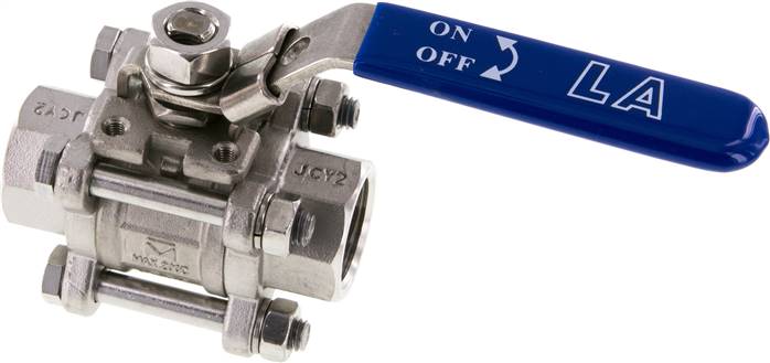 3-teiliger Edelstahl-Kugelhahn, G 3/4", 0 bis 63bar