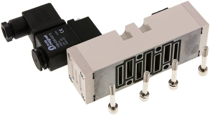 ISO-Ventil (Größe 1), 5/2-Wege, Federrückstellung, 230 V AC