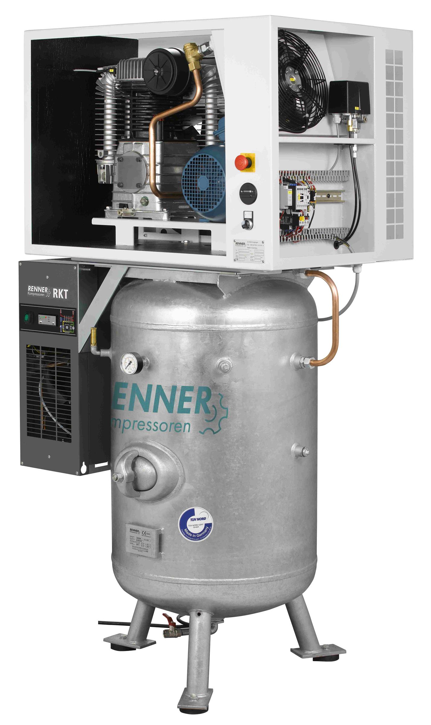 RENNER RIKO H 960/270 ST-S-KT Industrie-Kolbenkomp. 15 bar - Kältetrockner, Behälter