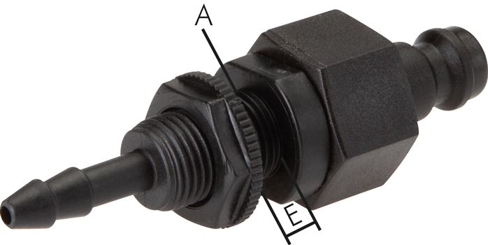 Schott-Kupplungsstecker (NW5) 6 (1/4")mm Schlauch, POM