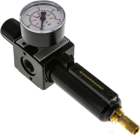 MULTIFIX Filterregler, G 3/8", 0,5 - 16bar, Baureihe 1, Metallbehälter, Kondensatablass automatisch