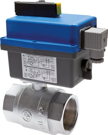 Elektr. Messing-Kugelhahn, G 3/8", 24 V (AC/DC) (Sanitär)