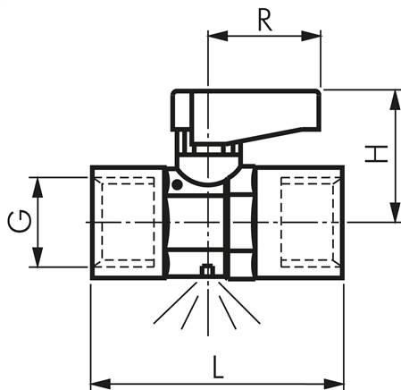 Messing-Minikugelhahn mit Entlüftungsbohrung G 1/4", PN 20
