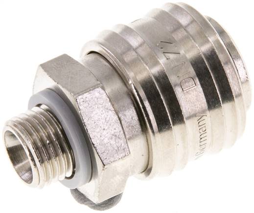 Schnellkupplung (NW7,2) G 1/4"(AG), Messing vernickelt, Dichtung FKM