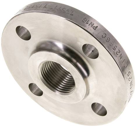Gewindeflansch DN25-PN16 (DIN), Rp 1", DIN 2566, 1.4571