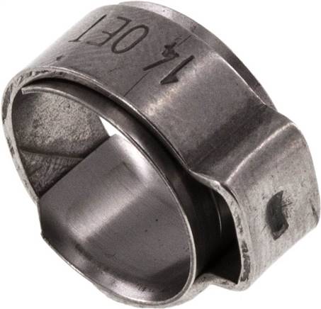 1-Ohr-Schlauchschelle 11,3 - 13,3mm, Edelstahl