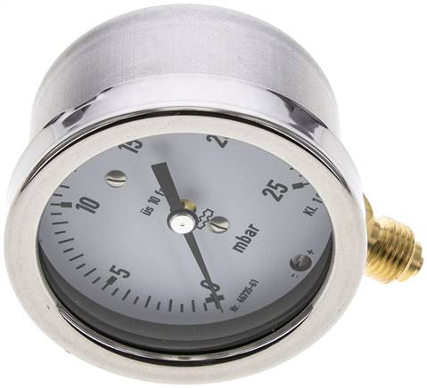 Manometer senkrecht 63mm, 0 - 25 mbar, G 1/4"
