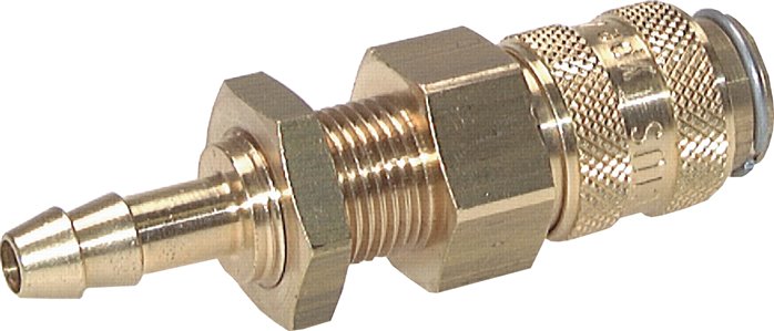 Schott-Schnellkupplung (NW5) 8 (5/16")mm Schlauch, Messing, für Stecker beidseitig absperrend