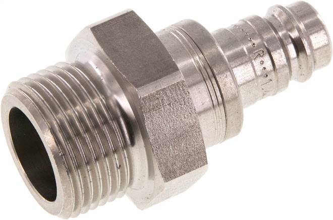 Kupplungsstecker (NW10) G 3/4"(AG), Edelstahl, beidseitig absperrend