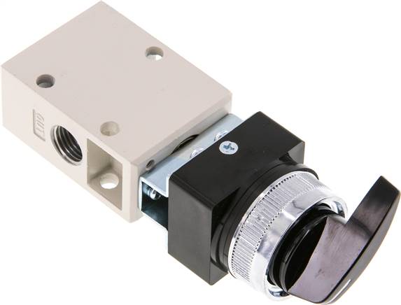 3/2-Wege Ventil G 1/4", Drehschalter schwarz