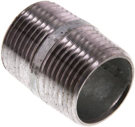 Rohrdoppelnippel R 1"-40mm, Stahlrohr ST 37 verzinkt