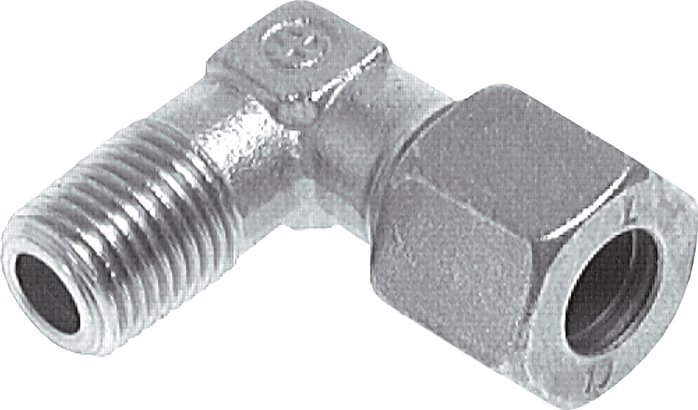 Winkel-Schneidringverschraub. M 22x1,5 (konisch)-16 S (M24x1,5), Stahl verzinkt