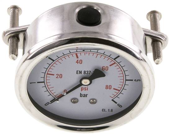 Glycerin-Einbaumanometer, 3kt-Frontring, 63mm, 0 - 6 bar -Eco-Line