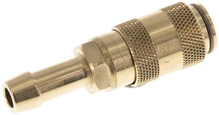 Schnellkupplung (NW2,7) 5mm Schlauch, Messing, für Stecker beidseitig absperrend
