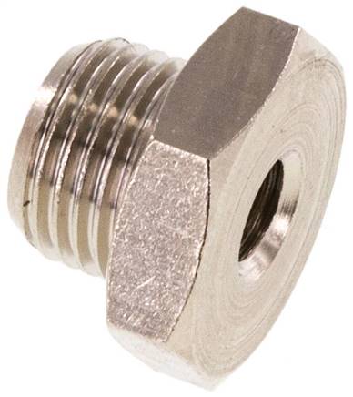 Reduziernippel G 1/8"(AG)-M 5(IG), Messing vernickelt