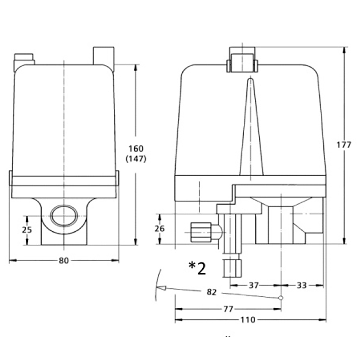 Condor Druckschalter MDR-5/11-K 2-11 bar G 1/2" 212942