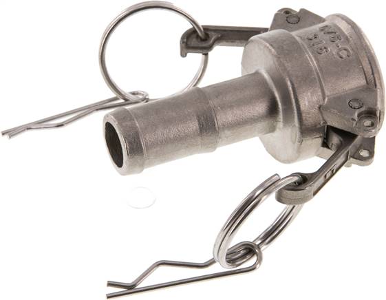 Kamlock-Kupplung (C) 19 (3/4")mm Schlauch, Edelstahl (1.4408)