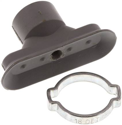 Ovalsauger, 45 x 15mm, Hub 3mm, NBR (60A, grau)
