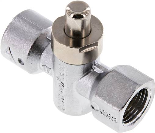 Manometer-Druckknopfhahn G 1/2", Messing vernickelt