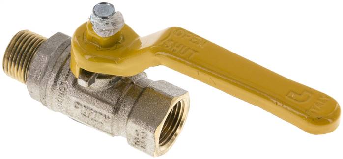 Messing-Kugelhahn, DVGW, R 3/8" / Rp 3/8", -0,9 bis 50bar
