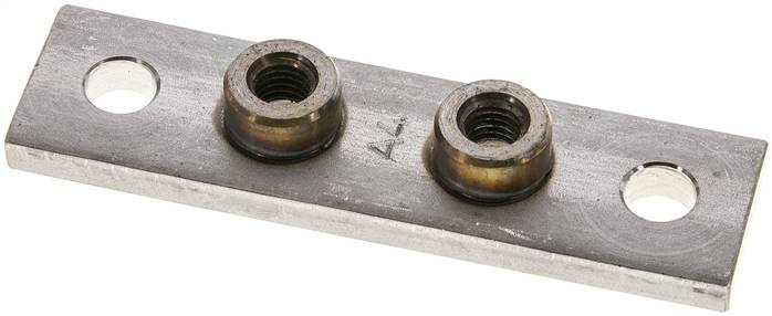 verlängerte Anschweißplatte mit Befestigungsbohrungen, Edelstahl, Baugröße 1, schwer