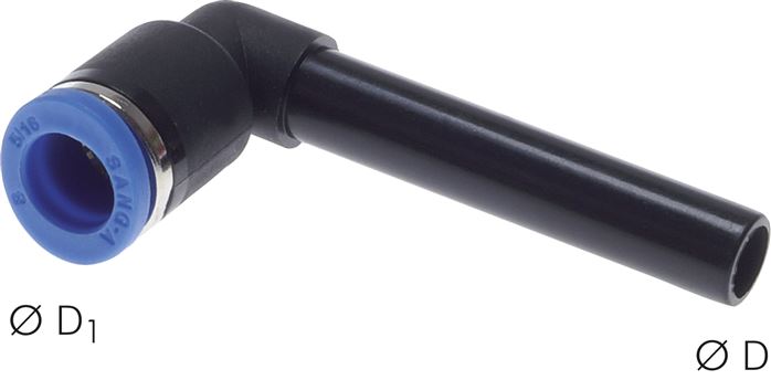 Winkel-Steckanschluss, langer 6mm Stecknippel, IQS-Standard