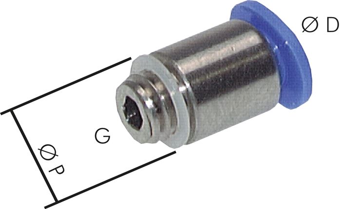 Gerader Steckanschluss M 8x0,75-6mm, Mini m. Innensechskt