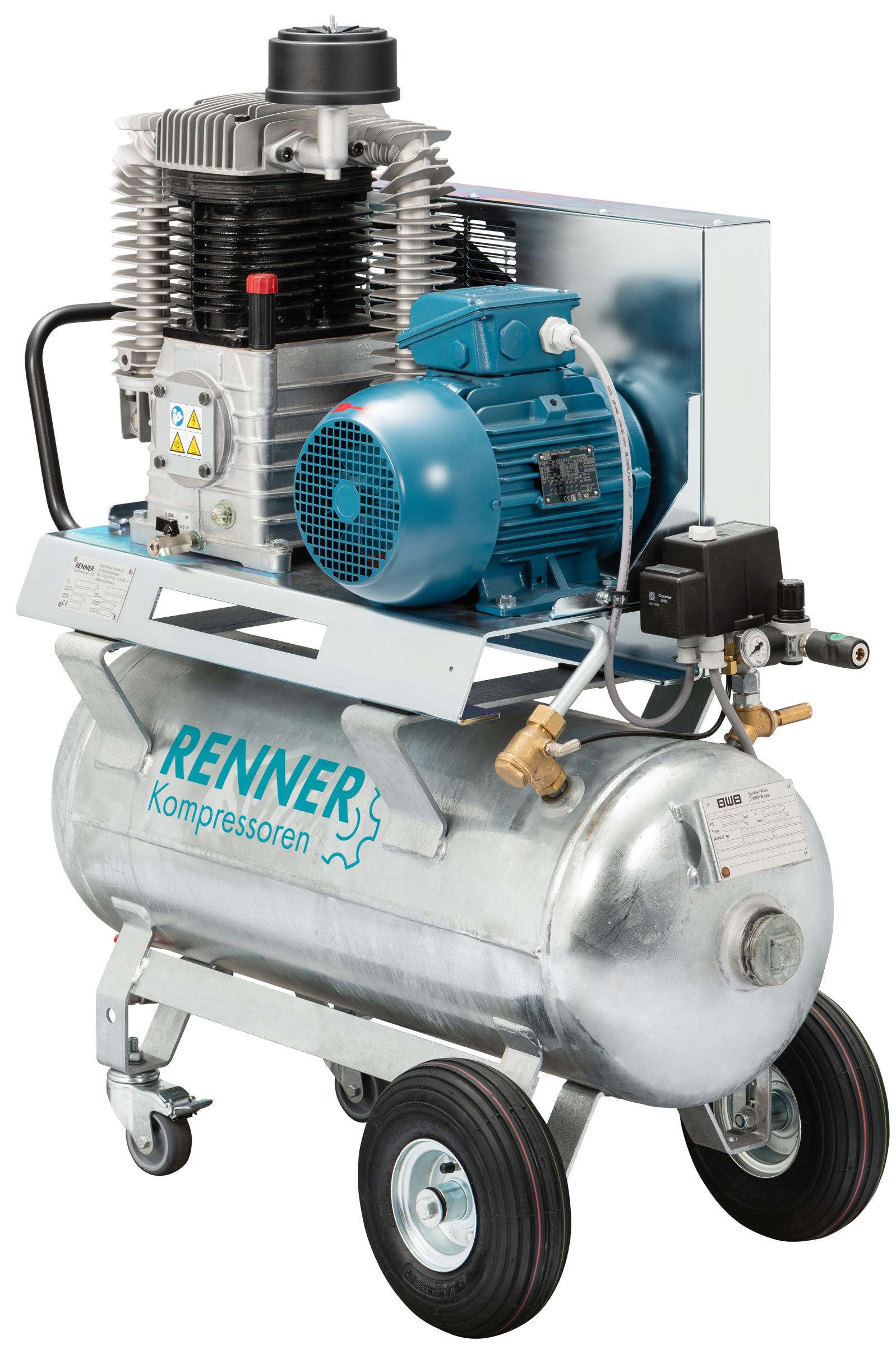 RENNER RIKO 700/90 fahrbarer Industrie-Kolbenkompressor 10 bar