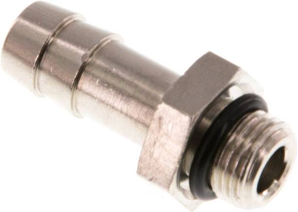 Gewindetülle mit O-Ring G 1/8"-8 (5/16")mm, Messing vernickelt