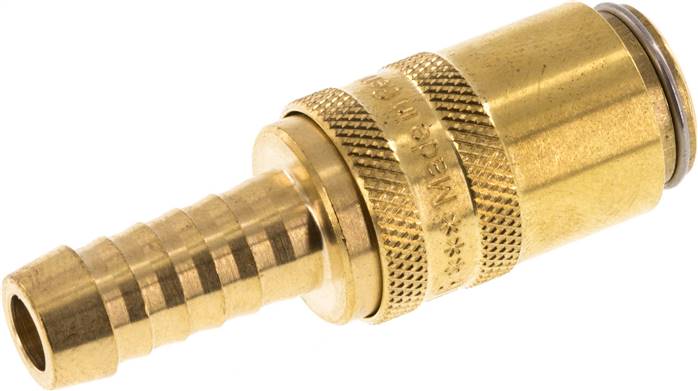 Temperier-Schnellkupplung (gerade) 9mm Zapfen, 9 (3/8")mm Schlauch, für Stecker beidseitig absperrend