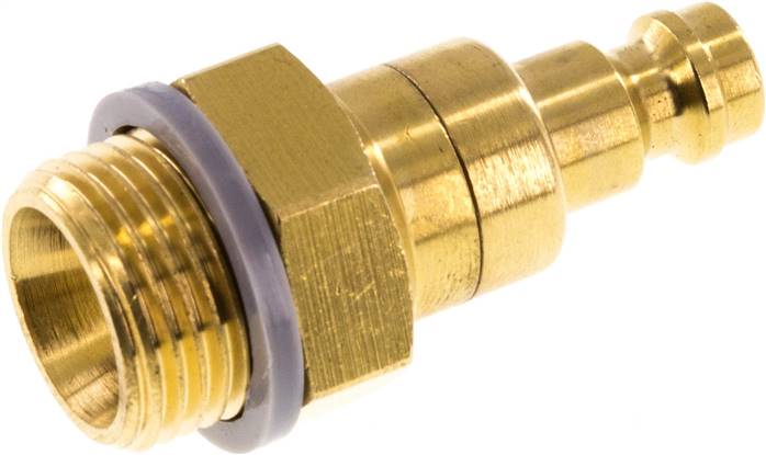 Kupplungsstecker (NW5) G 3/8"(AG), Messing, beidseitig absperrend