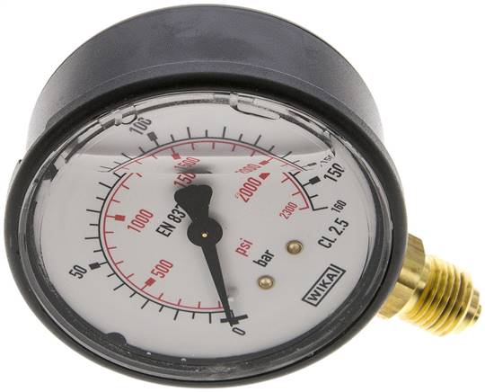Glycerin-Manometer senkrecht (KU/Ms), 63mm, 0 - 160 bar