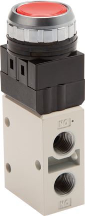 3/2-Wege Ventil G 1/4", Drucktaster grün