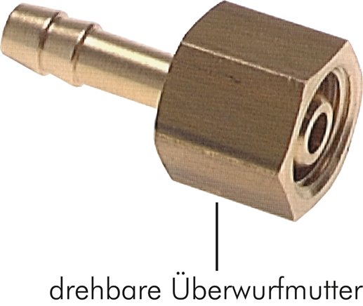 Schlauchtülle, mit Mutter G 3/4"-19 (3/4")mm, Messing