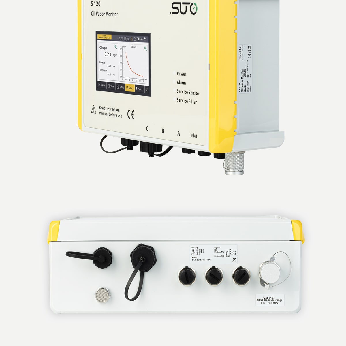 S120 Öldampf-Monitor Druckluft 0,001-5 mg/m³ mit Taupunktsensor, Touchdisplay, Datenlogger