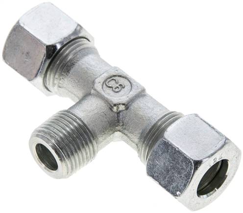 T-Schneidringverschraubung R 3/8"-12 L (M18x1,5), Stahl verzinkt