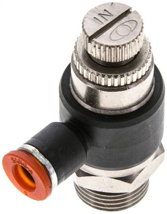 Winkel-Drosselrückschlagventil G 3/8"-6mm,zuluftregelnd