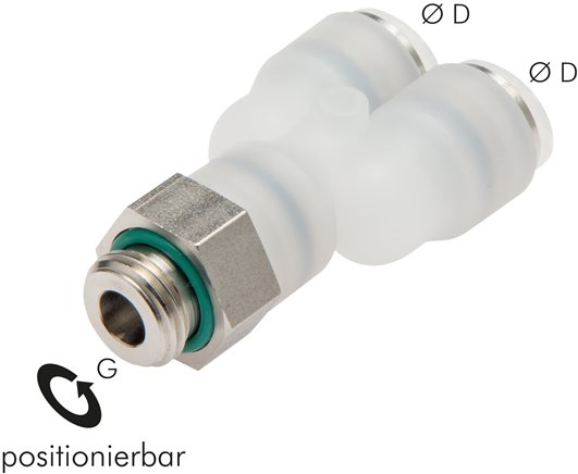 Y-Steckanschluss G 3/8"-10mm, IQS-PVDF, zylindrisch
