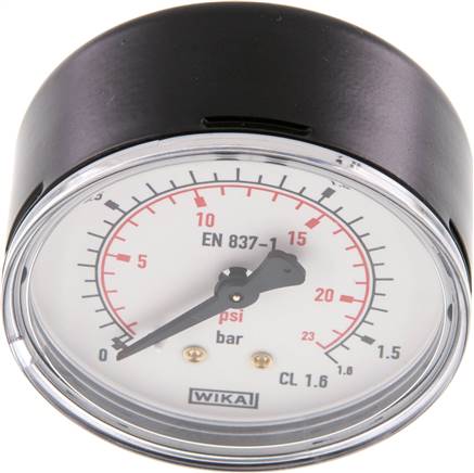 Manometer waagerecht (ST/Ms), 63mm, 0 - 1,6 bar, G 1/4"