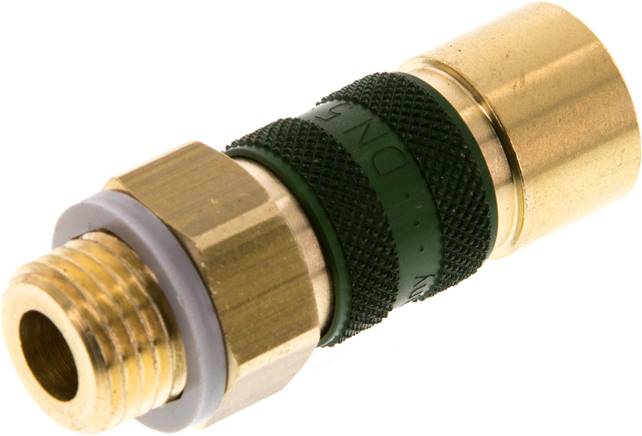 Schnellkupplung (NW5) G 1/4"(AG), grün, Kreis Ø 10,5 mm