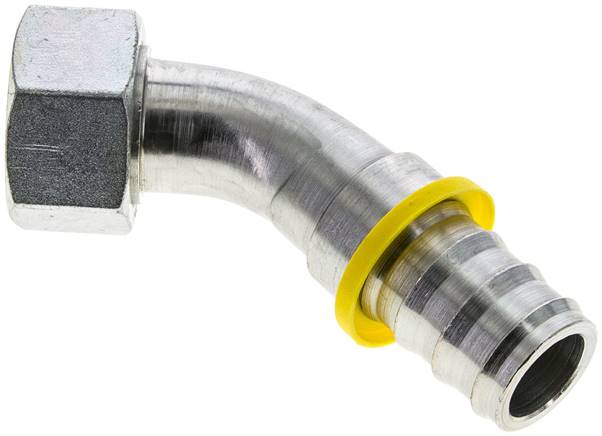 45°-Steckanschluss 28 L Überwurfmutter, 25,4mm GSP-Schl