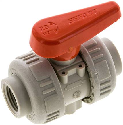 Kugelhahn, PP-H / FKM, Rp 1/2" (Industrieausführung)