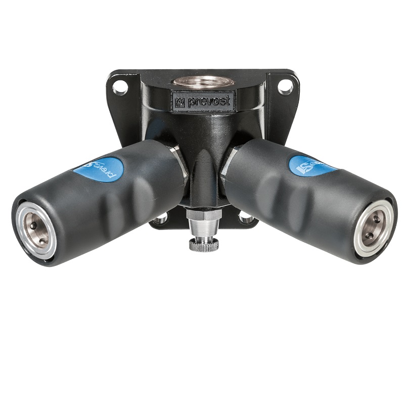 PREVOST-ROHRLEITUNGSDOSEN ISO B Eingang mit IG BSPP = G 1/2 Ausgang mit 2 Kupplungen = ISI 08