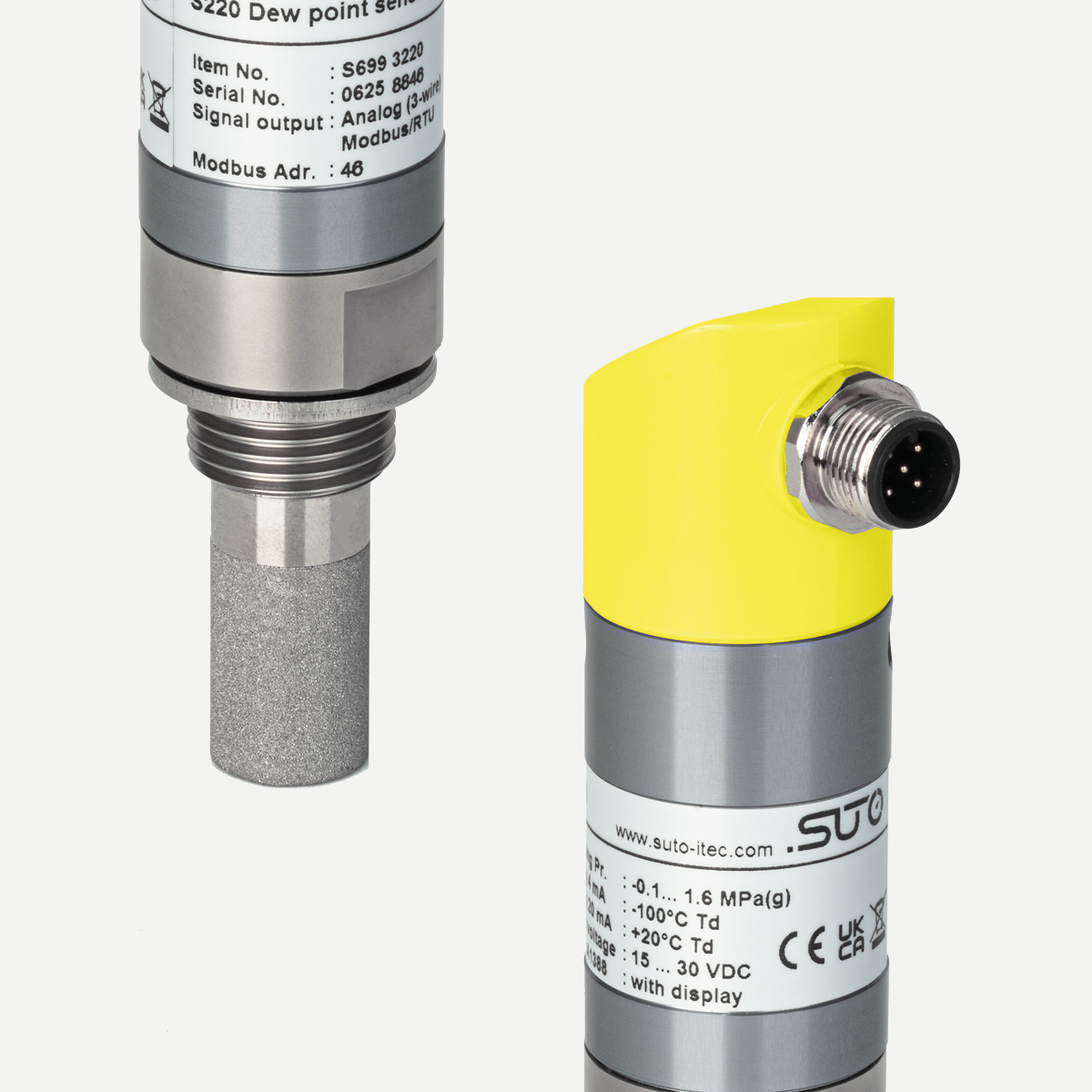 S211 Taupunktsensor für Adsorptionstrockner, -60…+20 °C Td, 4-20 mA (2-Leiter), ohne Display