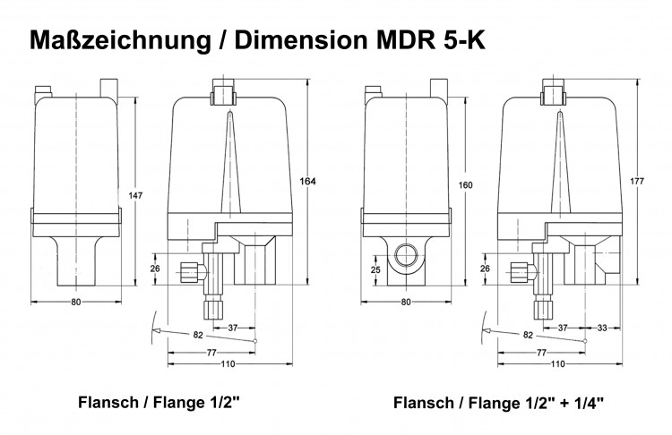 Condor Druckschalter Typ MDR 5/11 K inkl. Entlastungsventil EV 5 103059