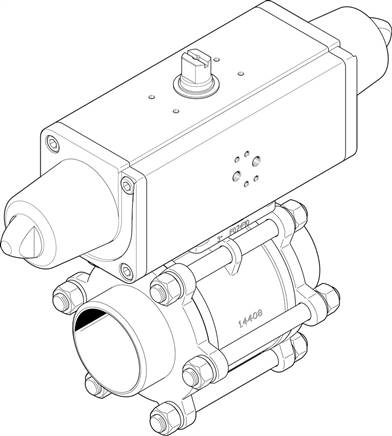 FESTO VZBA-4"-WW-63-T-22-F10-V4V4T-PS240-R-90-4-C (1774113) Kugelhahn-Antriebseinheit