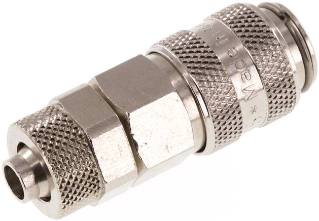 Schnellkupplung (NW5) 8x6mm Schlauch, Messing vernickelt