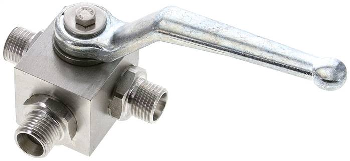 ES-Hochdruck-3-Wege Kugelhahn, L-Bohrung, 10 L (M16x1,5), 0 bis 315bar